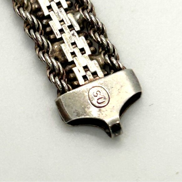 Sterling Silver Woven Bracelet 7.5 in. 18.67 Grams Lobster Clasp Made In Italy - Picture 6 of 14